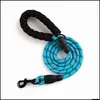 Dog Collars Leashes Nylon Reflective Outdoor Running Training Strong Traction Rope For Puppy 1.5Meters Pet Dogs Durable Leash Drop Dhks2