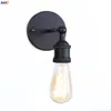 Lampy ścienne Iwhd czarny żelazo retro światło led sypialnia lustro lustrzane loft wystrój przemysłowy lampka vintage sconce edison Applique Murale