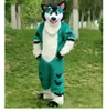 Fantas Husky Fox Medi -Long Leather Mascot Traje Walking Halloween Natal grande conjunto de eventos Fantasmas de vestido Fancy vestido de adulto Tamanho