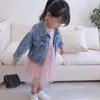 16136 Spring Autumn Kids jeans jeans vintage Flores jeans jeans Children Outwear Casacos