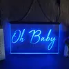 Oh baby led led signo de néon decoração de casa no ano novo quarto de casamento de parede 3d noite luz