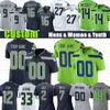 Geno Smith Kenneth Walker DK Metcalf Maglia da calcio personalizzata Marshawn Lynch Jamal Adams Tyler Lockett Quandre Diggs Tariq Lana Devin Bush Julian Love Bobby Wagner