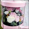 Pudełka pakujące przezroczyste okrągłe kwiat urodziny przezroczyste PVC Pakowanie pudełka walentynkowe Matki Florysty