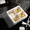 Enrole de presente caixas de bolo fosco transparentes caixas de embalagem de panela lua de embalagem sobremesa arons pastel