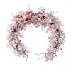 Decorative Flowers Pink Rose Floral Row Wedding Backdrop Flower Stand Arrangement Decor Arch Frame Event Party Prop Floor Window Display