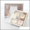 Enrole de presente caixas de bolo fosco transparentes caixas de embalagem de panela lua de embalagem sobremesa arons pastel