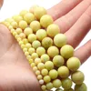 Contas limão de pedra natural jades amarelo 4/6/8/10/12mm 38cm/espacador solto para jóias colar de bracelete diy
