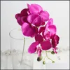 Flores decorativas grinaldas de borboleta artificial Orc Silk Flower Bouquet Phalaenopsis decoração de casa Diy Diy Living Room AR DHDJ0