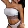 MEDIA DE AMBATO DE ARIMELAÇÃO feminina 2023 Plus Size Bandeau Push Up Bikini Set Women Micro Swimsuit Feminino Bandagem Biquini Beach Sexy Leopard Print S-L