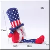 Party Gunst American Independence Day Gnome Red Blue Handmade Patriotic Dwarf Doll Kids 4th of JY Gift Home Decoration Drop Delivery Dhxmh