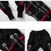 Men's Pants Hip Hop Joggers Men Letter Ribbons Cargo Pants Pockets Track Tactical Casual Techwear Male Trousers Sweatpants Sport Streetwear 230329