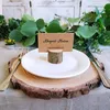 Other Festive Party Supplies 10pcs Natural Wooden Place Card Holders Stand P o Clip Holder Rustic Wedding Decorations Table Number Name Sign 230330