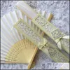 Konst och hantverk kinesiska imiterar Silk Hand Fans Folding Fan Style Summer Handy for Bride S Gästgåvor Drop Delivery Dh97d