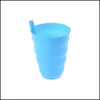 Kupalar plastik st fincan çocuklar renk kupa yaz suyunda inşa edilmiş su suyu şeker bardaklar damla teslimat ev bahçe mutfak yemek çubuğu dr dhaxd