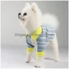 Dog Apparel French Luxury Designer Pet Summer Bat Shirt Short Thin Section Cotton Teddy Cat Two Legs Wear For Middle Small Dogs Clot Dhvrp