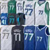 2 Kyrie Irving Throwback Dirk 41 Nowitzki Jersey Luka 77 Basketball Doncic Jerseys 75th Anniversary