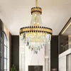 Ljuskronor Postmodern lyxig kristallkronkrona Duplex Building Villa trappa El Lobby Project Model Room Living Lamps Lamps