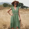 Casual Dresses Atuendo Summer Solid Pink Dress for Women Bohemian Sexig mjuk hög midja damer Robe Boho Leisure Wedding Guest Silk Long