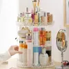 Badkameropslag organisatie cosmetische make -up organisator box plank 360 graden drie lagen roterende display acryl organisatoren