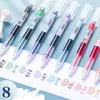 Straight liquid walking ball pen Color neutral pen Quick drying Student's water-based straight liquid draw pens party gift (one set 8 colorways)