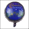 Inne imprezy imprezowe 18 -calowe okrągłe Eid Mubarak Foil Balons Hadj Decorations Star Moon Heloum Balon Ramadan Kareem Alfitr Dhs6q