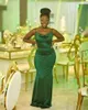 2023 Bridesmaid Dresses Sexy Dark Green Wedding Guest African Girls Mermaid Spaghetti Straps Sleeveless Elegant Maid of Honor Gowns Custom Made Plus Size