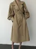 Giacche da donna Trench da donna elegante Autunno Cappotto lungo a doppia apertura Abbigliamento da strada da donna Corea Tempo libero Pista Giacca a vento 230329