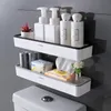 Bathroom Shelves Toilet Storage Cabinet Rack Wall Hanging Hole Free Multifunctional Artifact Above White Shelf Organizer 230330