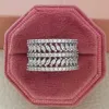 Solitaire Ring 2023 Novo Trendy Rose Gold Silver Color Marquise Round Eternity Band for Women Anniversary Gift Jewelry Wholesale R7213 Y2303