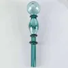 Pipes en verre vert Pipe à ongles à l'huile 5,7 pouces Big Ball Pyrex Brûleur en verre Verrerie Herb Hookah Cigarette Shisha Tube Pipes dab rig bong