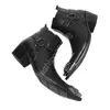 Christia Bella British Style Black TOE Cowboy Short Boots Formal Business Shoe Men orygine skórzane kostki buty plus size