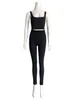 Calças de duas peças femininas com nervuras malhas de malha de 2 peças conjunto de ginástica tanque de ginástica Leggings Definir streetwear casual Sporty Tracksuit Summer Wear Active Wear 230330