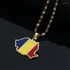 Naszyjniki wiszące rumuńskie mapy flaga rumuńskiej biżuterii