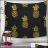 Serviette Série Ananas Tapisseries murales Serviettes de plage imprimées numériques Bain Décoration d'intérieur Nappe Tapis d'extérieur 150 x 130 cm Livraison directe Dhcnu