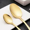 4Pcs/Set Gold Cutlery Knife Flatware Set Stainless Steel Tableware Western Dinnerware Fork Spoon Steak Travel Dinnerware Set dh345