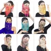 Scene Wear Women Belly Dance Face Veil Sequins Sexig Dancing Costume Tribal Carnival Party Veils Performance Accessories