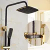 Bathroom Shower Sets Luxury Black / White Golden Set Antique Gold Color Faucet Bathtub