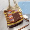 Été Femmes Raphia Plage Totes Sacs Femmes Nouveau Designer Sacs À Main Shopping Fourre-Tout Femmes Paille Patchwork Sac À Bandoulière Bandoulière Bourse D2303301F