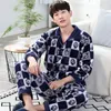 Pijama de pijama simples de roupas de sono masculina definir pijama de pijama macio e confortável de pijama feminina de flanela feminina mais tamanhos 230330