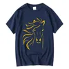 Magliette da uomo XIN YI Maglietta di alta qualità 100 cotone Stampa Golden Horsehead casual sciolto o collo per uomo maglietta a maniche corte top maschile 230329