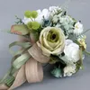 Flores decorativas Casamento artificial de combinação de flores para buquê Bela Floral Broche Centerpipe Centerpices R7UB