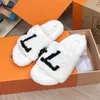 Luxury Designer Slides Fashion Women Wool Sandals Warmful Comfort cotton Slippers Woman slippers shoes Autumn Winter Slides Scuffs Sandal With Box