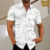 Camisas casuais masculinas 2023 Verão casual estilo americano Street Fashion Print Camisa havaiana nova camisa masculina personalizada Manga curta lapela topxs-8xl w0328