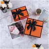 Confezione regalo Scatola arancione di Halloween per cosmetici Portafoglio Confezione Matrimonio Compleanno Borsa per feste Consegna a goccia di carta Giardino domestico Festivo Sup Dhhzc