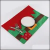 Decorações de Natal mesa Mat Santa Belt Ferry Dish Bowl Placemat com talheres Decoração de jantar Decoração Dedro Diretor Home Ga Dhui1