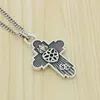 S925 Pingente de prata esterlina Personalizada estilo punk retro hip hop simples cereja flor círculo de círculo de forma para amantes