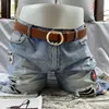 Luxury Designer Belt Fashion Vintage Flatcake Smooth Buckle Men Women Casual Belt Bredd 3,8 cm Double-Sided Lychee Print Denim Bälten