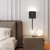 Vägglampor Modern LED -lampa med USB -laddare sovrum Läsning Ljus Bakgrund Nattlampor Switch Inomhusarmaturer