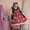 Casual Dresses 2023 Japanese Student Campus Lolita Cute Print Dress Sweet And Lovely Kawaii Princess Court Style Fairy