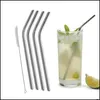 Drinking Straws More Size Wholesale Stainless Steel St And Cleaning Brush Reusable Straight Bend Tool Drop Delivery Home Garden Kitc Dhomw